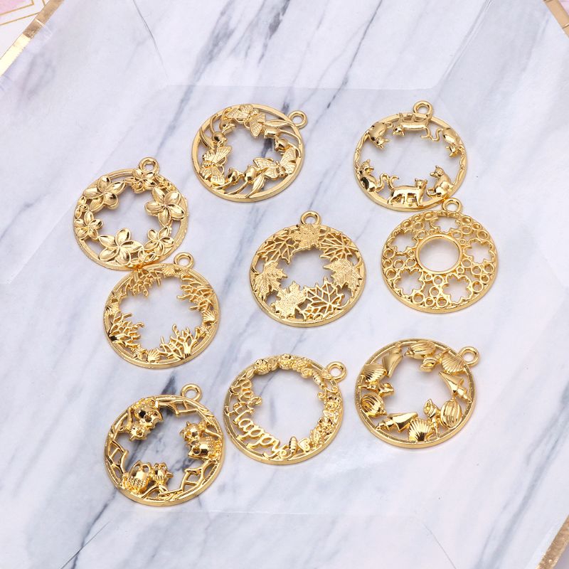 Set 9 Mặt Trang Sức Hình Tròn Bằng Hợp Kim Độc Đáo