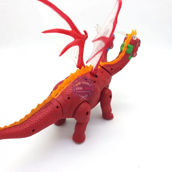 Đồ Chơi Khủng Long 2 Đầu Chạy Pin Đi Lại Phát Tiếng Kêu Đẻ Trứng Biết Vẫy Cánh Kích Thước 46x30 cm