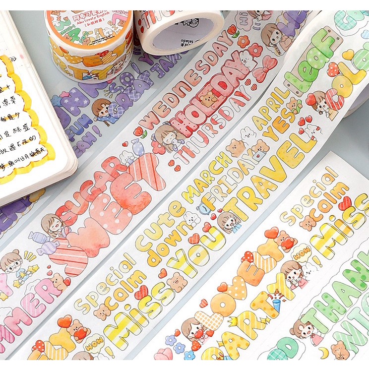 Set sticker cute họa tiết TELADO dễ thương sáng tạo sổ tay lưu bút, Hình dán không thấm nước trang trí đồ dùng tiện lợi