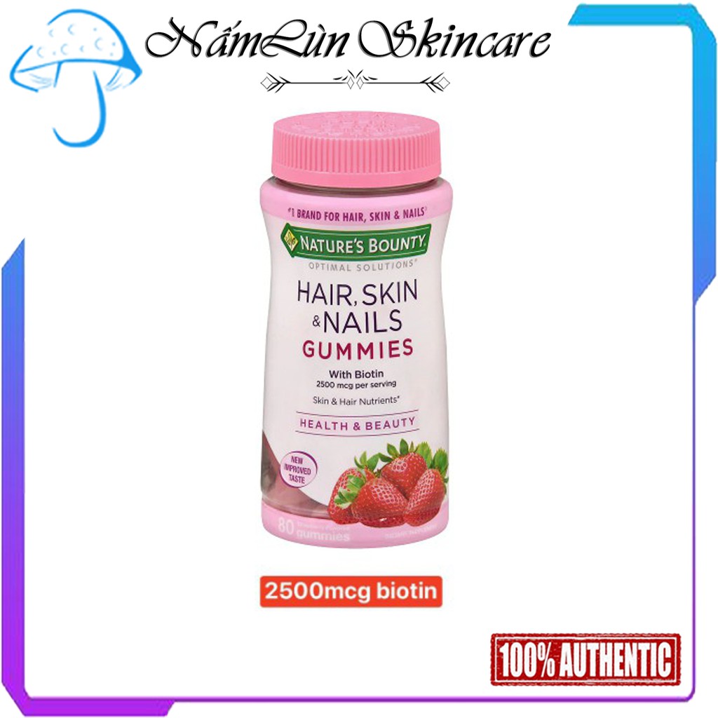 Kẹo dẻo nuôi dưỡng da ,tóc Nature’s Bounty Hair Skin & Nails Gummies | Thế Giới Skin Care