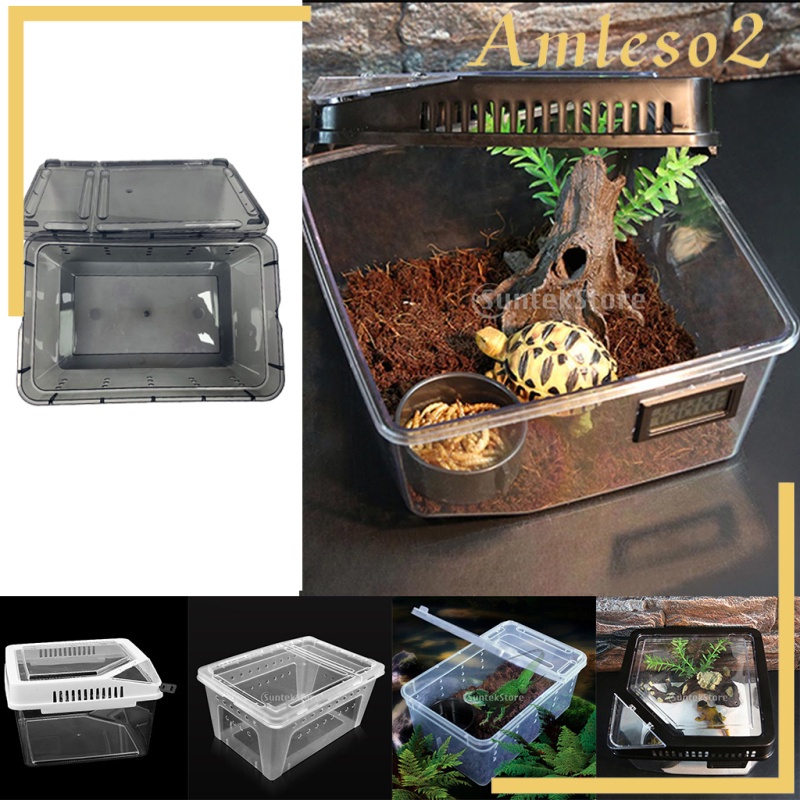Plastic Box Insect Reptile Transport Breeding Live Worms Food Feeding Box