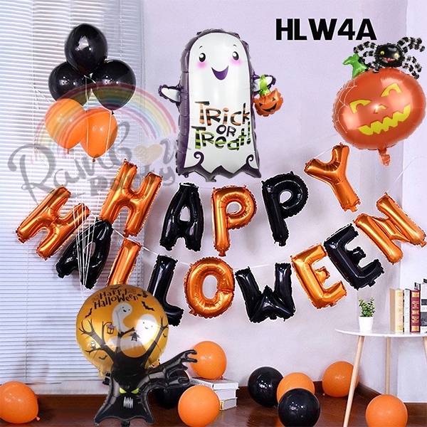 Bong bong trang trí Halloween, bí ngô, con ma, phù thủy,...