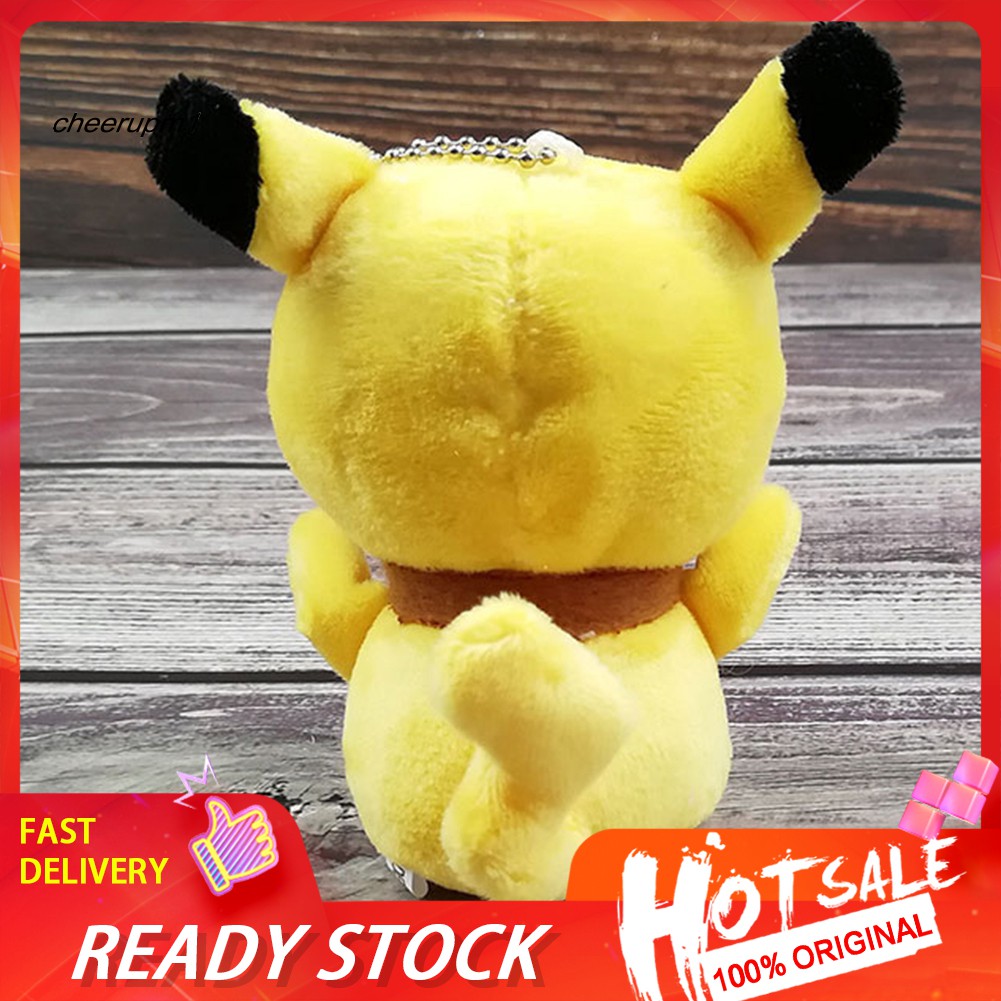 Thú Nhồi Bông Hình Pikachu 13cm Có Móc Khóa