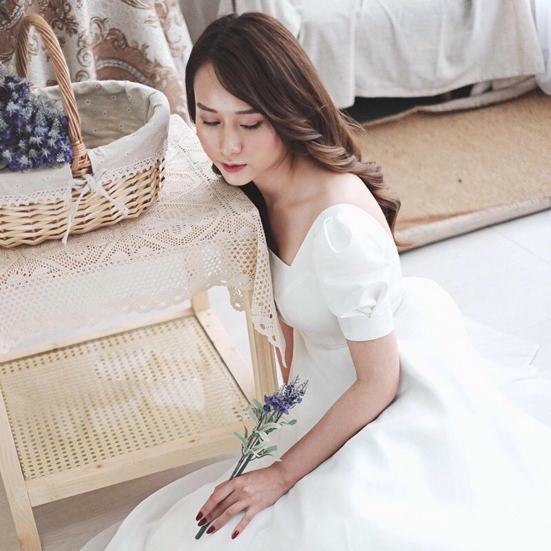 ĐẦM KHOÉT LƯNG ĐÍNH NƠ XINH XẮN TÙNG 2 LỚP kèm feeback của khách