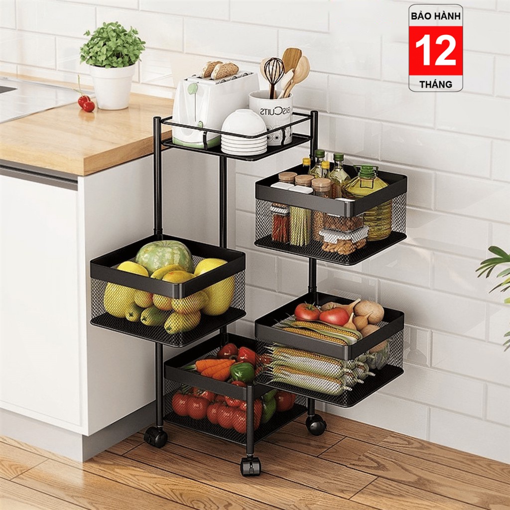 [ TẶNG BÁNH XE] Kệ tròn, vuông đa năng - Kệ đựng đồ nhà tắm, phòng khách, nhà bếp - Phù hợp mọi không gian