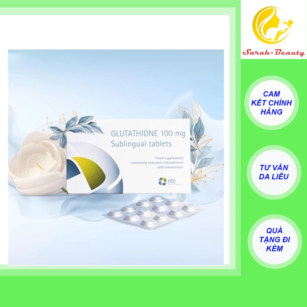 Viên Ngậm Trắng Da Dưới Lưỡi Glutathione 100mg Nhập Khẩu Italy Sáng Da, Chống Lão Hóa