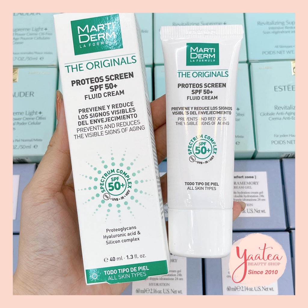 Kem chống nắng phổ rộng MartiDerm The Originals Proteos Screen SPF50+ Fluid Cream 40ml