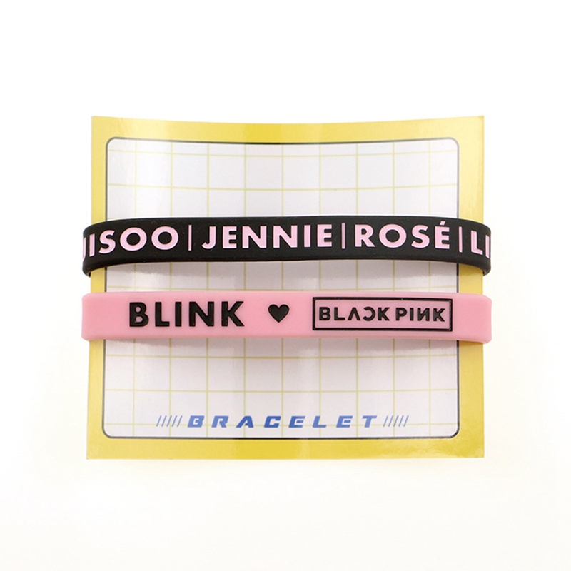 Bộ vòng tay bằng gel silica chủ đề KPOP BLACKPINK LISA ROSE JISOO JENNIE