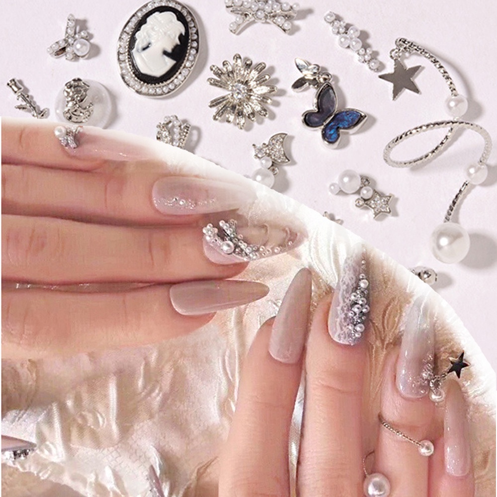 [Hàng mới về] Phụ Kiện Trang Trí Móng Tay Nghệ Thuật Hình Bướm Ánh Kim Loại 3D Sáng Bóng Thời Trang Sang Trọng