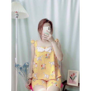 bộ lụa Hàn cánh tiên pom