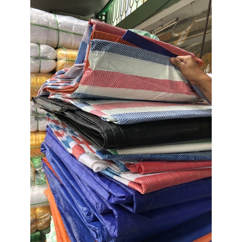 Bạt sọc 3 màu, bạt công trình, bạt che bụi khổ ngang 4m. combo 5m, 10m