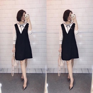 Váy yếm Asos phối ren