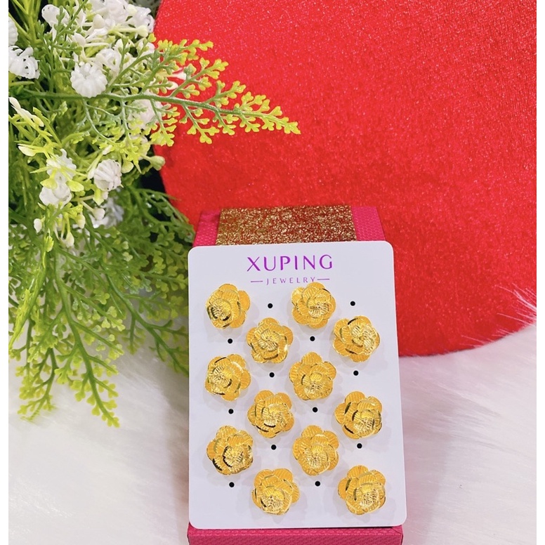 Bông tai kiểu hoa dát vàng 24k
