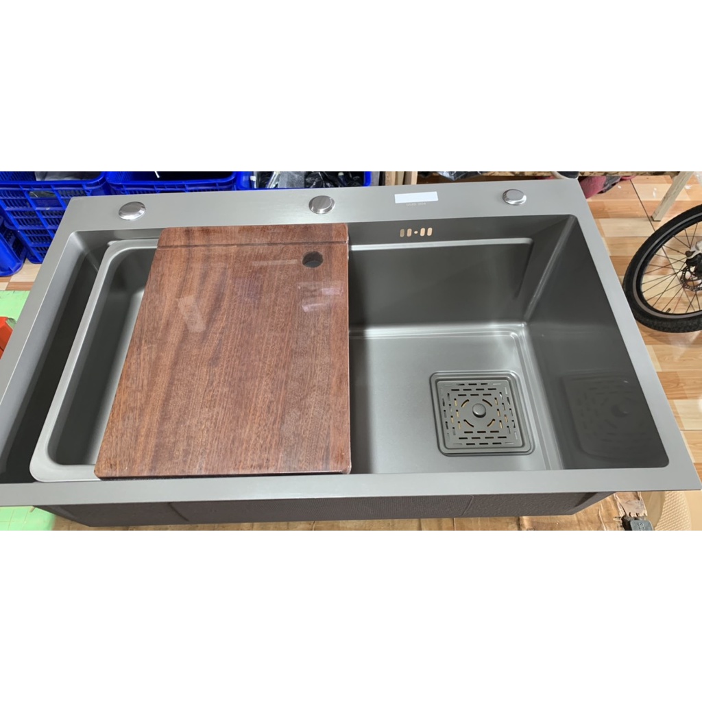 Chậu rửa bát 1 hố kiểu Hàn Quốc 78x46cm inox sus304, tiện lợi, đa năng dễ sử dụng