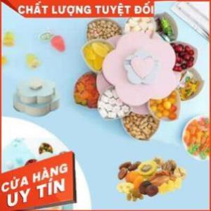 [ Bán Lẻ Giá Sỉ ] Khay Mứt, Bánh Kẹo Tết Hình Bông Hoa 2 Tầng 10 Cánh, Có Khe Cắm Điện Thoại, Đa Năng Tiện Dụng