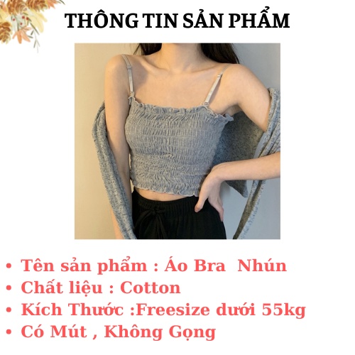 Áo Bra 2 Dây Nhún - Bra Cotton Dáng Croptop - Áo Ngực Mút Mỏng, Xinh Xắn  AMYBRA B6843