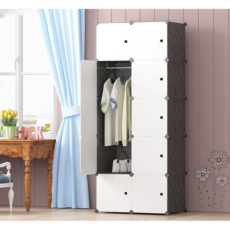 Tủ nhựa ghép đa năng 10 ô sâu cánh màu trắng tinh [Chuẩn Loại 1, Size to sâu 47cm]