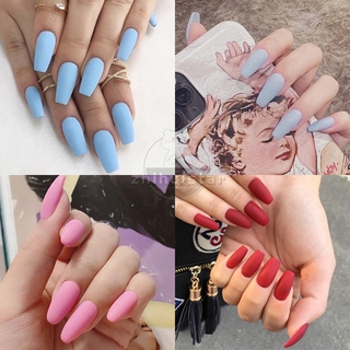 (Hàng Mới Về) Set 24 Móng Tay Giả Màu Sáng Thời Trang Cho Nữ