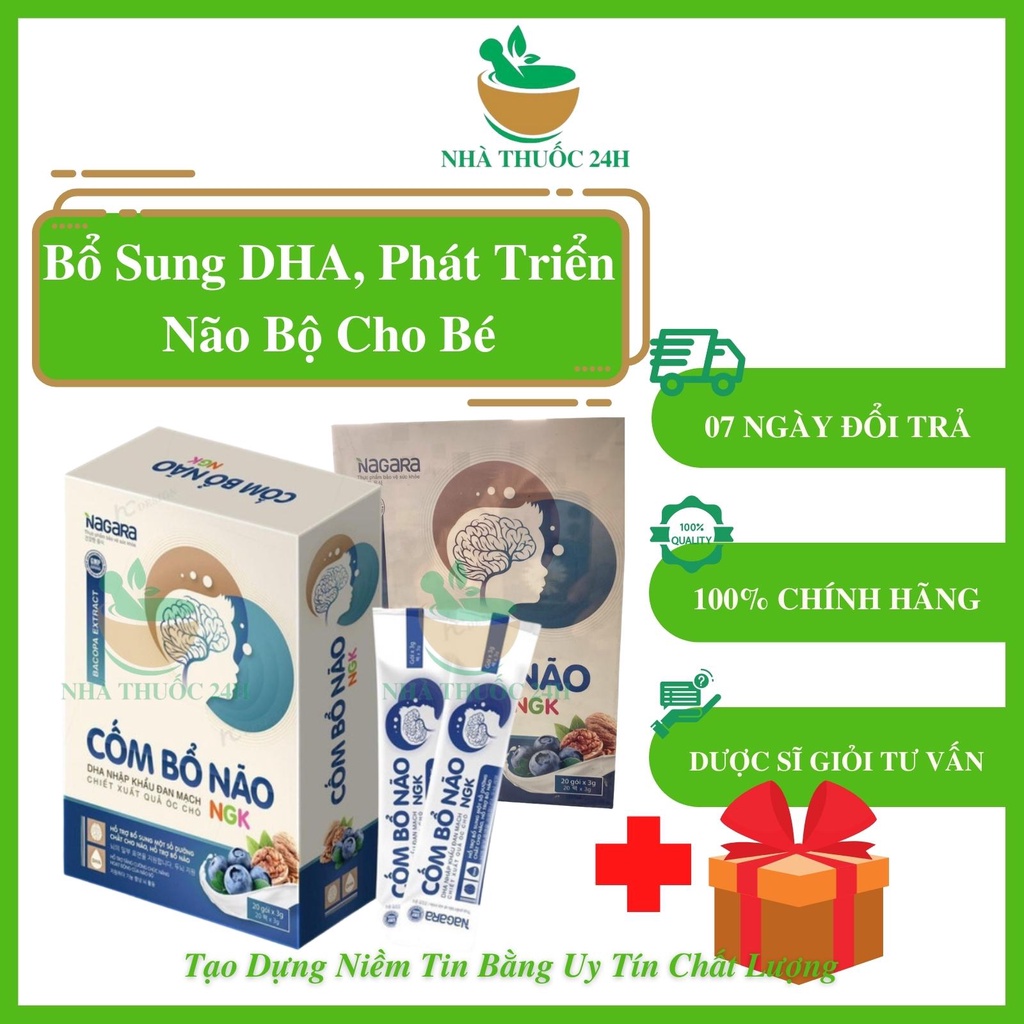Bổ Não Cho Bé, Cốm Trí Não Ngk 20 Gói - Bổ Sung DHA, Phát Triển Não Bộ Cho Bé