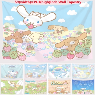 Thảm treo tường trang trí họa tiết hoạt hình Cinnamoroll đáng yêu 150x100cm