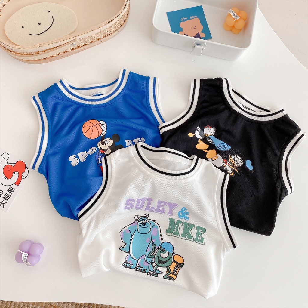 Bộ ba lỗ cho bé LILA KIDS, Bộ sát nách cho bé chất cotton thông hơi cho bé Từ 7- 27kg