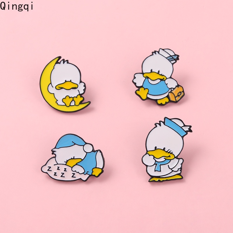 Ghim cài áo Miss Zoe hình chú vịt hoạt hình đang ngủ dễ thương cho nữ