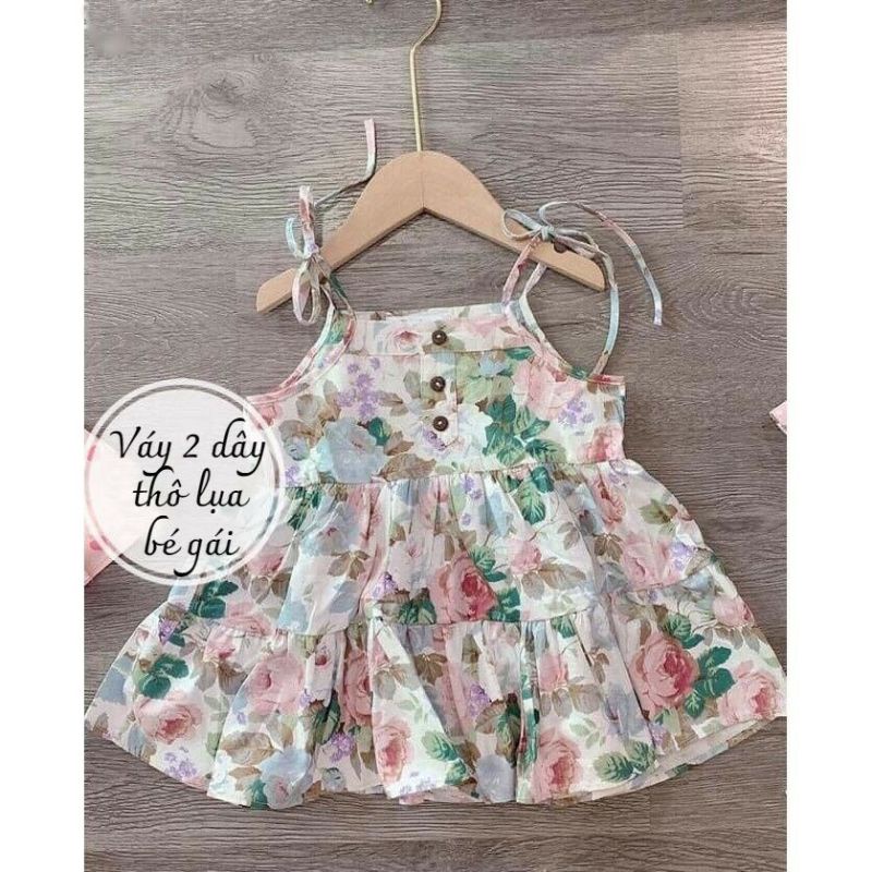 (Hoaquynh) Váy hai dây thô lụa bé gái