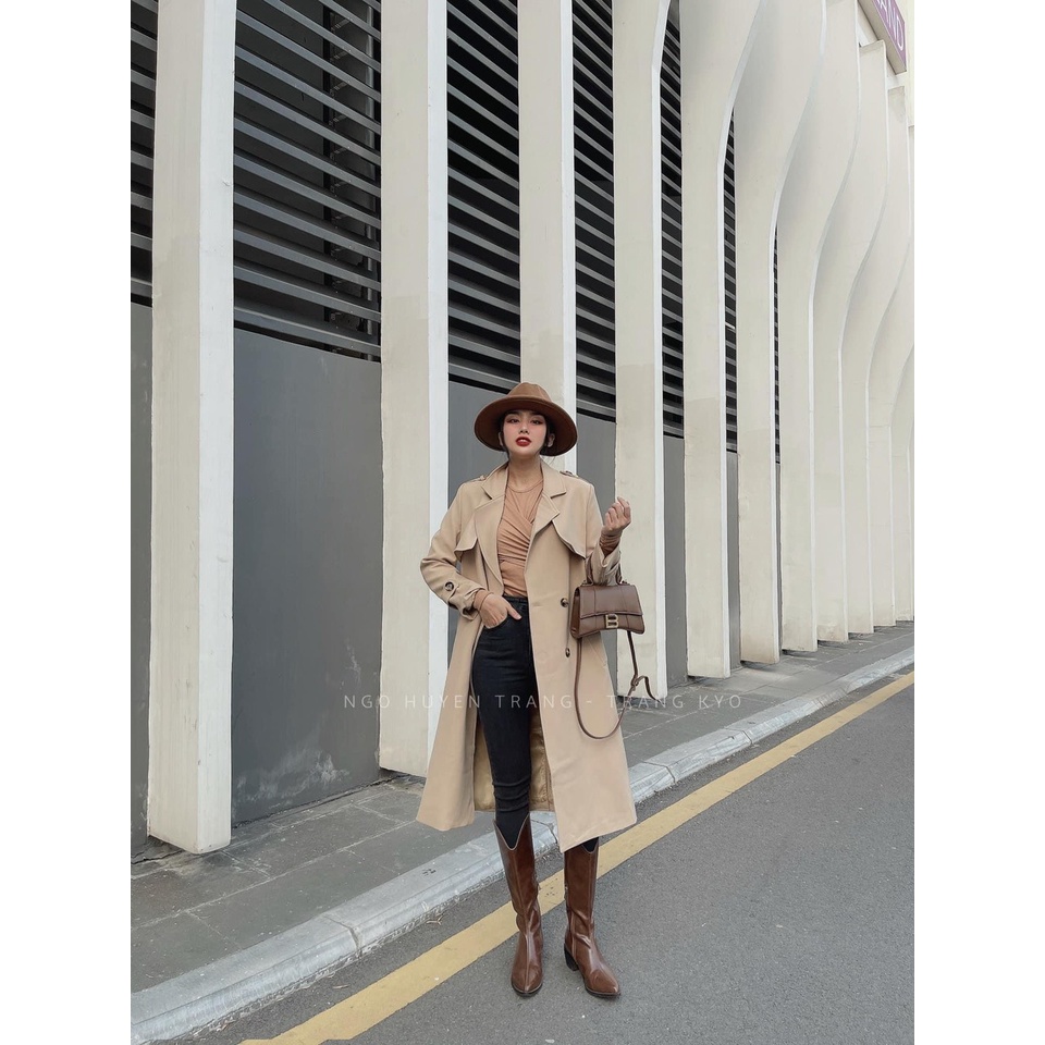 Áo măng to ( Manto ) dáng dài cổ 2 ve kèm đai chất kaki dày dặn hàng QC cao cấp loại 1 - Ảnh chính chủ Ngô Huyền Trang | BigBuy360 - bigbuy360.vn