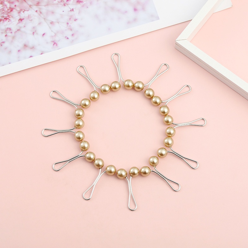 12pcs/set Hijab Shawl Scarf Ladies Muslim Scarf Fixing Hijab Clip Pearl Brooch Pin Jewelry Gift for Girls Friends