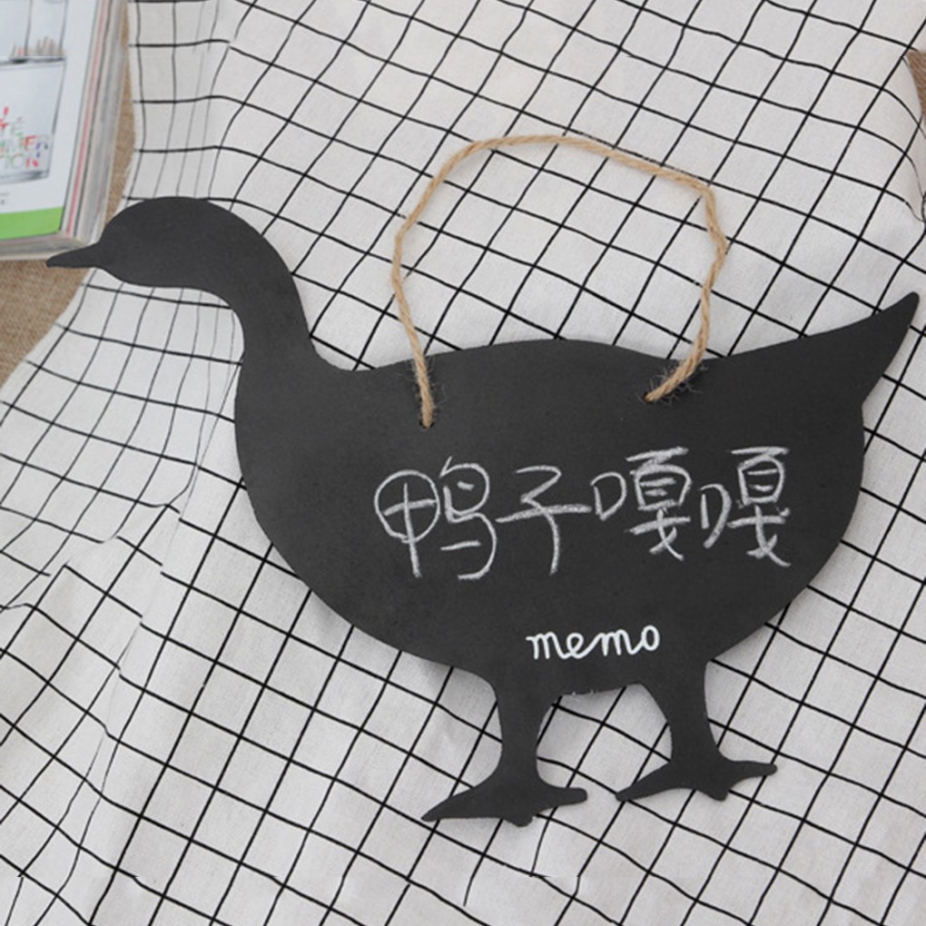 Home Decoration Wooden Mini Animal Shaped Hanging Message Boards Blackboards