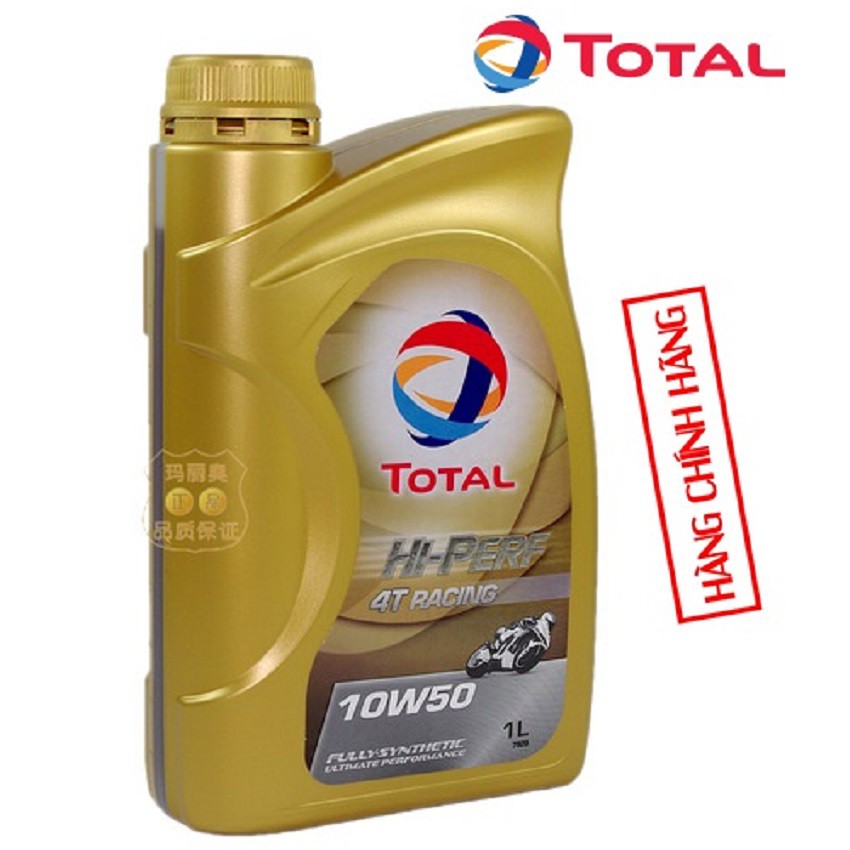 Dầu nhớt tổng hợp Total HI-PERF 4T RACING 10W50 (1 lít) dành cho xe máy bốn thì