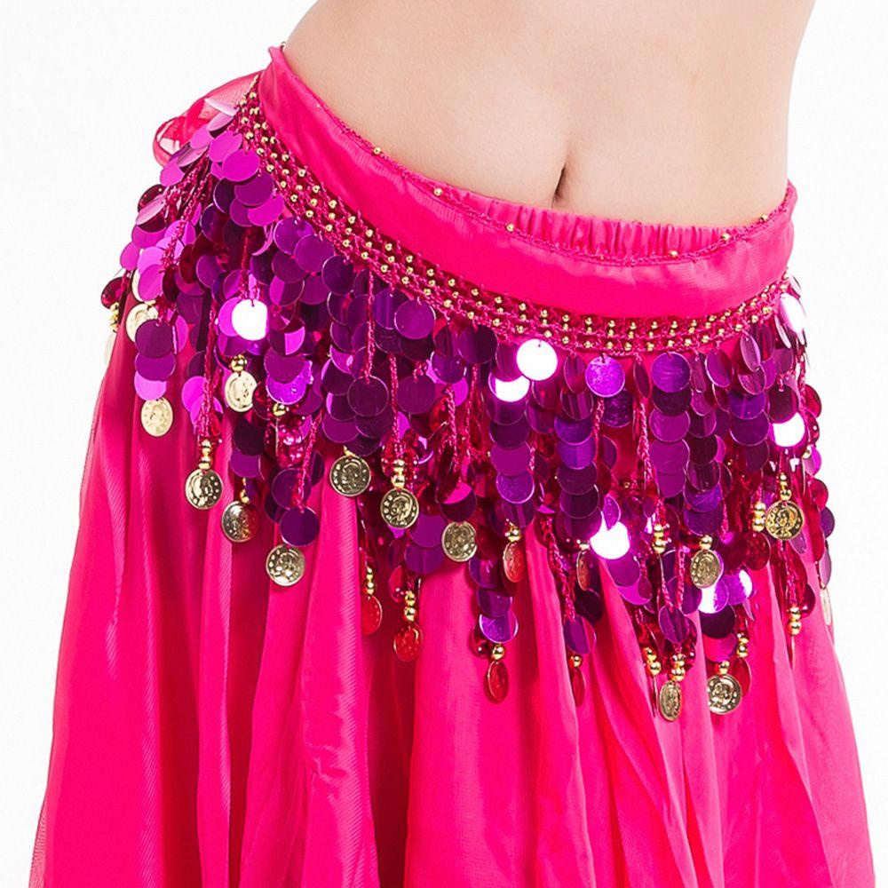 BEAUTY Chân Váy Múa Bụng Đính Đồng Xu Lấp Lánh Phong Cách Hiphop