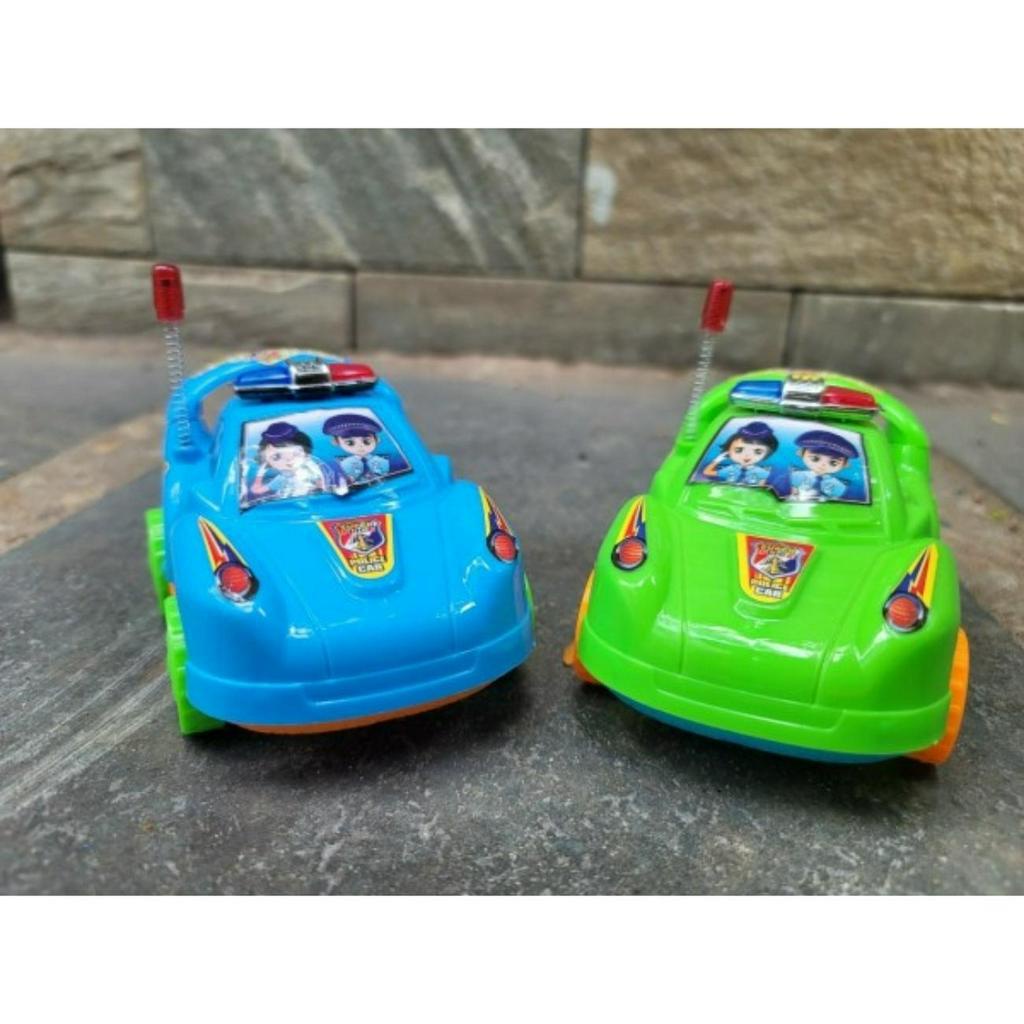 Đồ chơi xe ô tô cảnh sát mini chạy bằng dây cót kêu reng reng