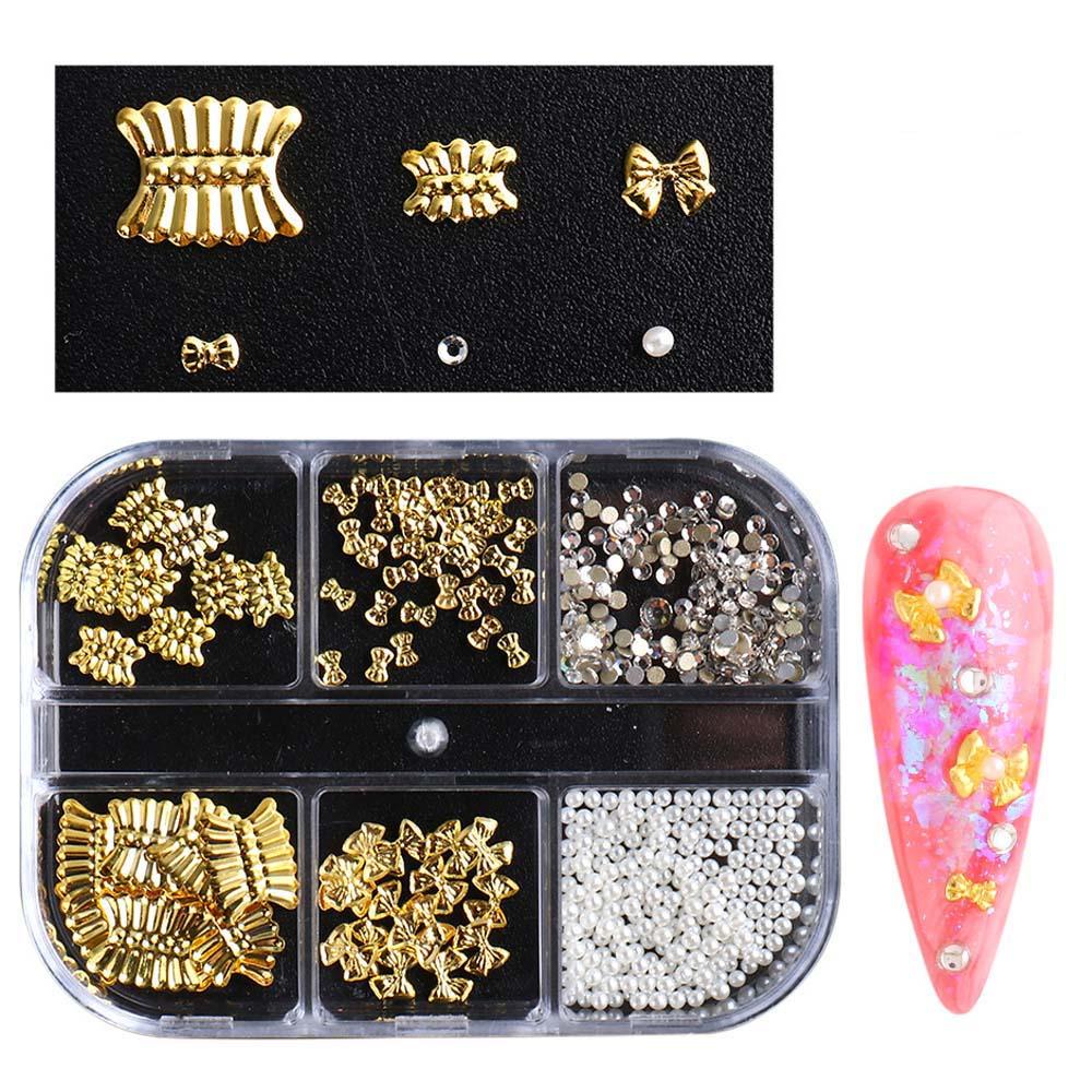 Phụ Kiện Hoa Hồng Trang Trí Móng Tay Xinh Xắn|Ngọc Trai Giả|Phụ Kiện Chuỗi Hạt Kim Loại 3D