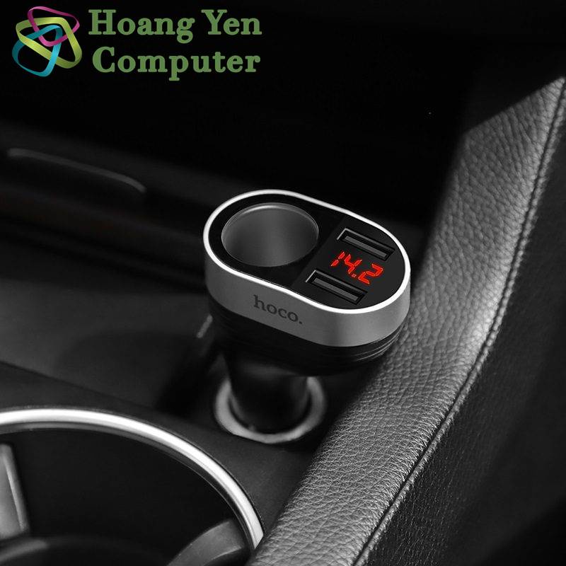 Cốc Sạc Xe Hơi Hoco Z29 1 Cổng Tẩu Sạc, 2 Cổng Sạc USB - BH 1 Năm - Hoàng Yến Computer