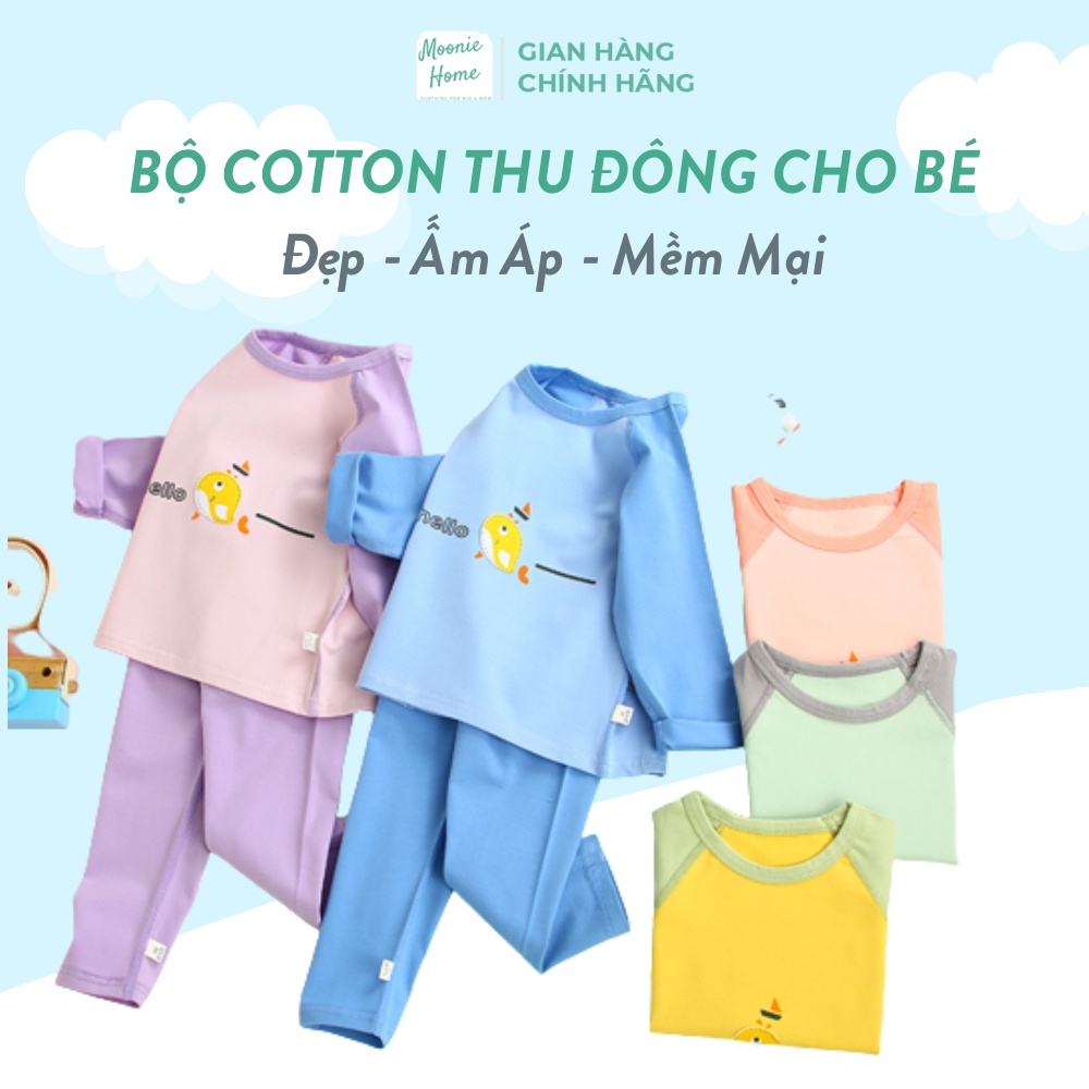 [5 Màu] Bộ Dài Tay Thu Đông Cho Bé Trai/Gái Chất Cotton Mềm Mịn Mã BN - 04(Ảnh thật)