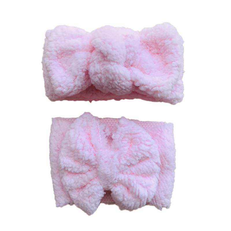 Set 2 Băng Đô Turban Vải Lông Cừu Dày Dặn Giữ Ấm Mùa Đông Cho Bé Sơ Sinh