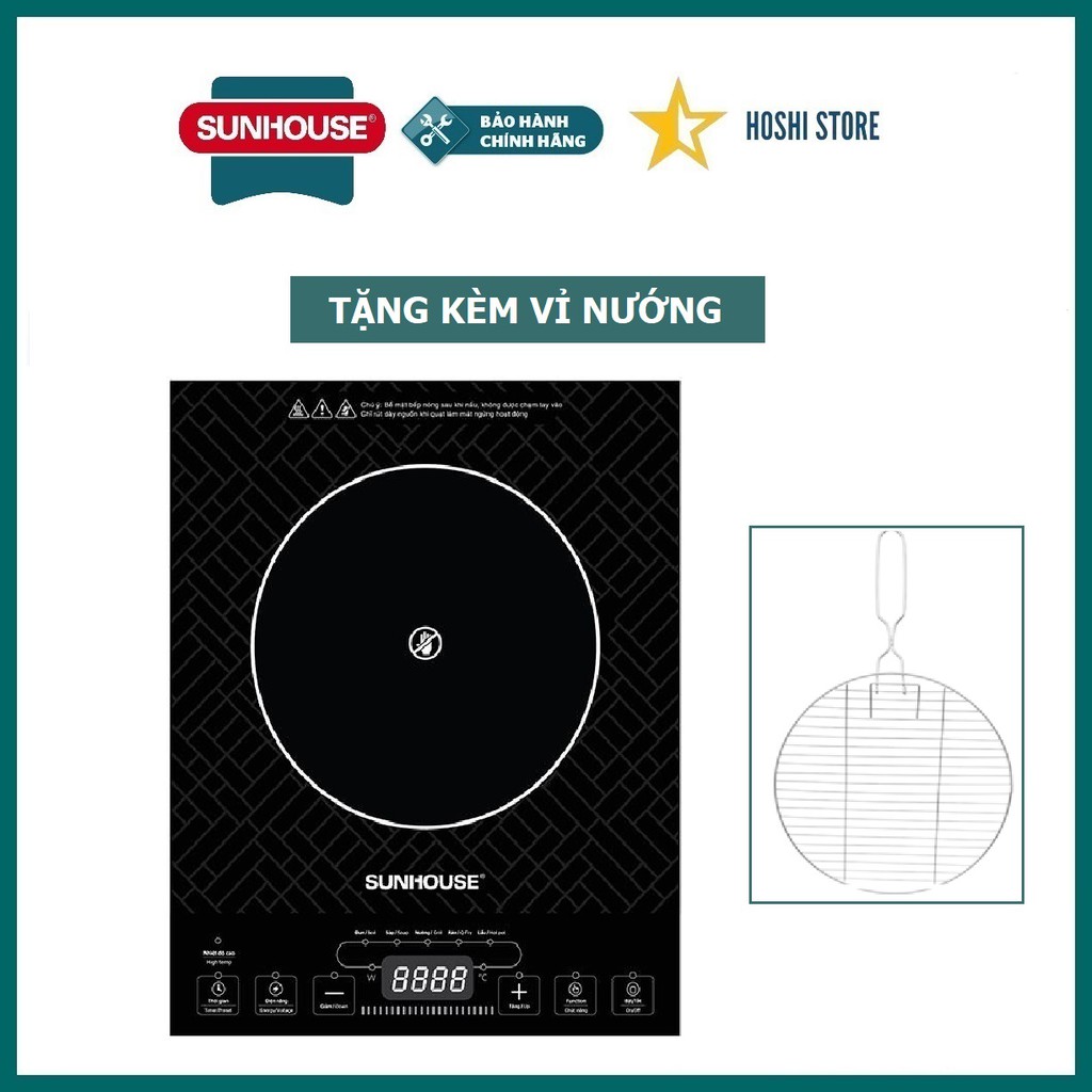 Bếp hồng ngoại cơ SUNHOUSE SHD6011, mặt bếp cường lực siêu bền chịu nhiệt, dùng được tất cả các loại nồi