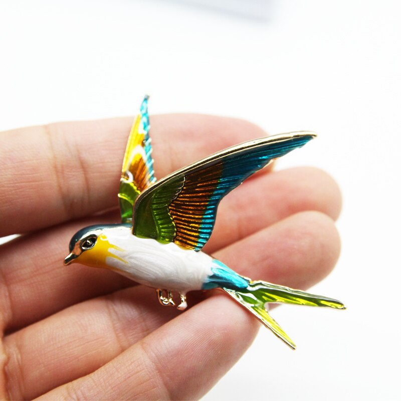 Ghim Cài Áo Hình Chim Nuốt Màu Sắc Đáng Yêu