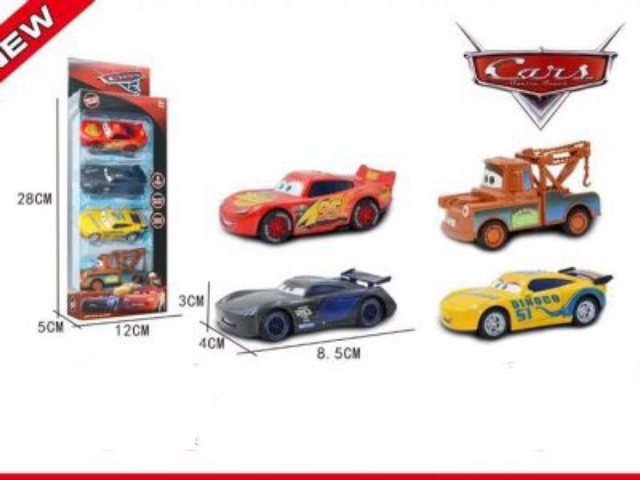 Set 4 chiếc xe ô tô Lightning Mcqueen bằng sắt