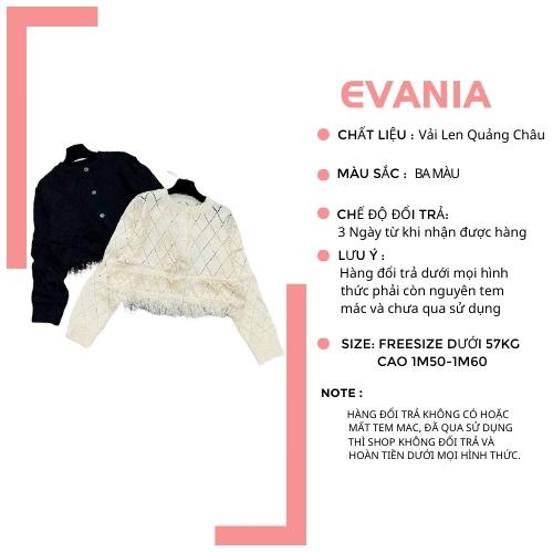 Áo len nữ đẹp EVANIA áo len dáng ngắn chính gốc quảng châu chất mỏng mặc mùa thu, ba màu trắng, đen, nâu mã LLQ92