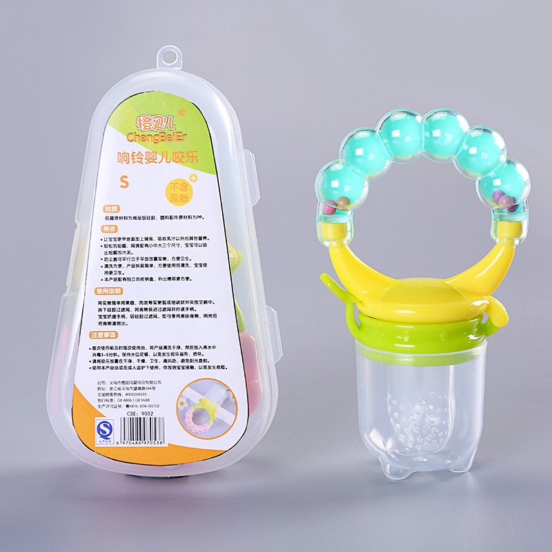 &lt; Hàng Có Sẵn &gt; Núm Ti Giả Có Chuông Cho Bé Sơ Sinh Bé Cắn Thức Ăn Rau Củ Quả
