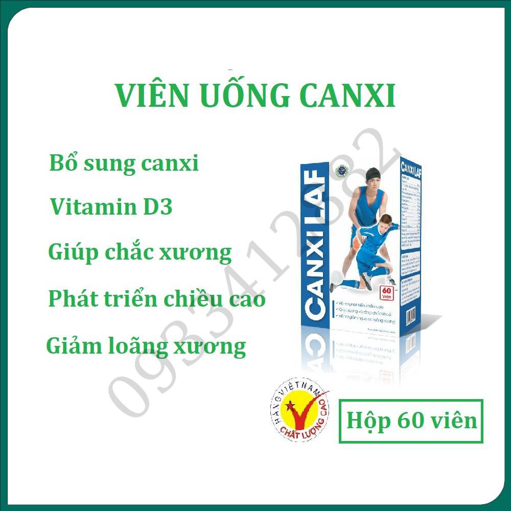 Canxi Laf - hộp 60 viên bổ sung canxi từ tảo biển giúp giảm loãng xương, giúp xương chắc khỏe