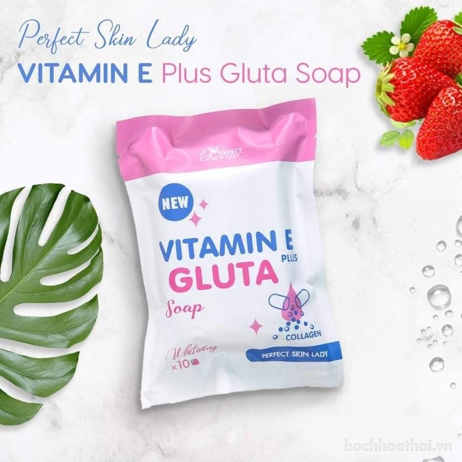 Soap 80g xà phòng vıtamın E plus GLUTA Soap X10 collągen trắŉg da Thái Lan