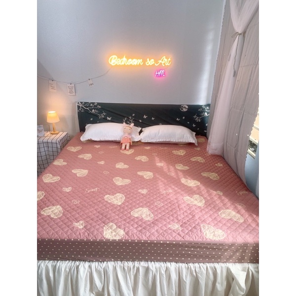 Ga chống thấm cotton trần bông Muso mềm mịn mát bo đệm đến 25cm không kèm gối