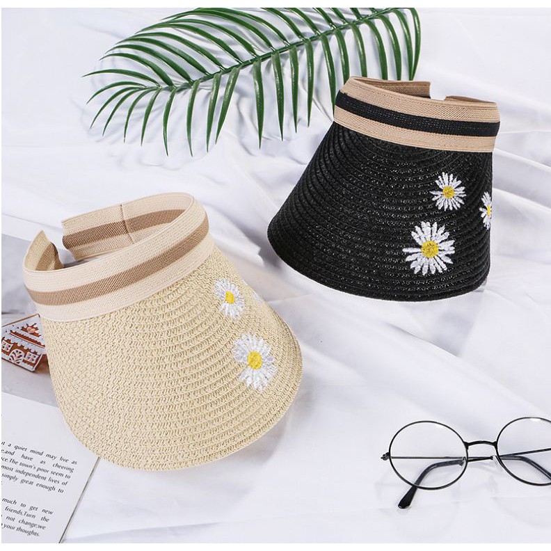 Mũ Cói Lưỡi Trai Nư In Hình Hoa Cúc