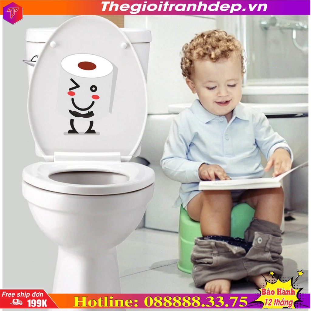 Decal dán nắp bồn cầu WC giá rẻ