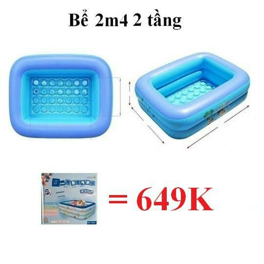 [KHO SỈ] Bể Bơi Phao 2m4 2 tầng, 3 tầng hàng Cao cấp (Tặng bộ miếng vá + hướng dẫn sd)