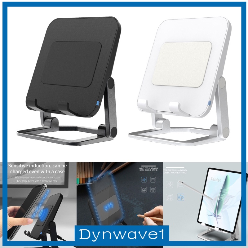[DYNWAVE1] Wireless Charger Stand, 2 Coil 15W Fast Wireless Charger Station, Zinc Alloy Wireless Charging Dock for