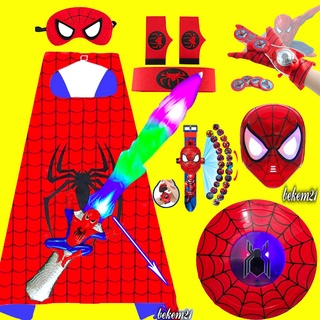 [50 MÓN] Đồ chơi hóa trang nhân vật Biệt đội siêu anh hùng đội áo choàng,mặt nạ,gang tay Spiderman,Người nhện cho bé